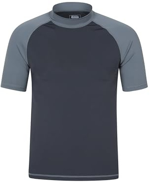 Mountain Warehouse Mens UV Rash Vest - UPF50+ UV Protection Rash Guard, Lightweight, Quick Drying Rash Top, Stretch Fabric, Flat Seams - for Swimming & Under A Wetsuit, Dark Grey, XXL