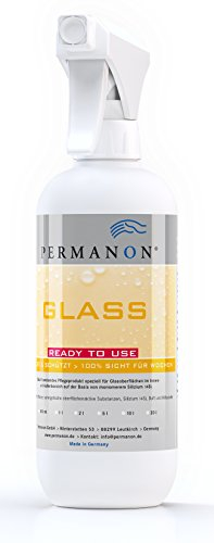 Permanon GLASS, 500 ml, vetri – Sigillante per vetri con detergente per vetri – impregnato di lunga durata con brillante effetto lucido (39,80 € / L)