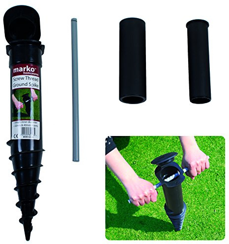 Marko Homewares Screw In Ground Spike Base Rotary Clothes Washing Line Parasol Holder Soil Stand