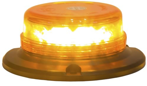 Buyers Products SL551ALP Low Profile LED Beacon Warning Light, 6x2, Permanent Mount w/13 Blunt Cut Lead, 12 LEDs, 3 Flash Patterns, SAE J845 Class 1, Emergency Lighting for Vehicles