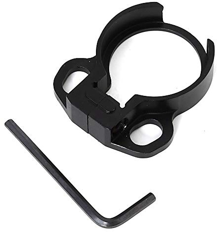 ACEXIER Tactical Black Loop End Plate Sling Swivel Adapter for 4 or 6 Position Stock AR15 M4 Rifle Dual Loop