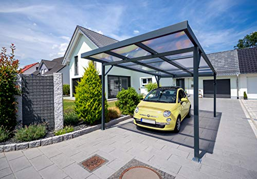 Gutta Carport Premium | 3094 x 5620 mm | Weiß (Polycarbonat bronce)