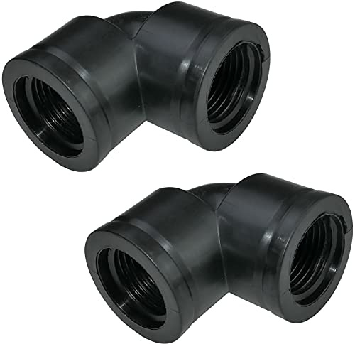 AERZETIX - C51741 - Uppsättning av 2 - 90° tryckarmbåge för skruvning 1/2'' (Ø20mm) hona/kvinnliga - armbågsfäste för adction hem vatten/bevattning/pool/vattenbehandling - tryck 10 bar