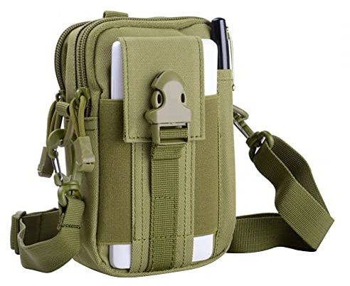 Taktische Hüfttaschen mit Schultergurt, Militär Molle Kompakt Gürteltasche, Multifunktional Bauchtasche Tasche Beutel für Camping Wandern Radfahren Klettern und Reisen