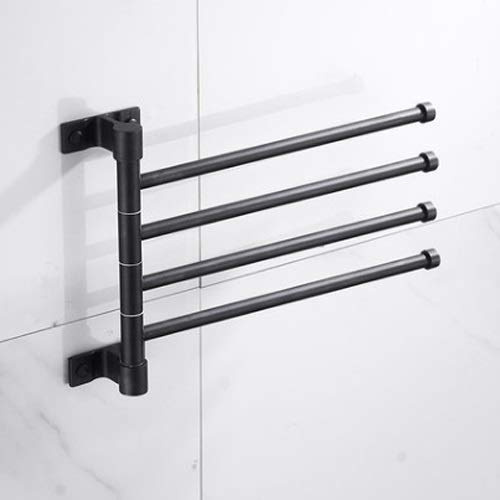 Portasciugamani Pieghevole Attività Girevole Portasciugamani Laccato Spazio Nero Vasca da Bagno in Alluminio Mensola Portasciugamani a Parete Toilette Bagno Rack per Cucina Bagno Porta Asciugamani