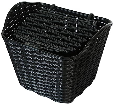 Perfeclan Cestino Anteriore per Bicicletta in plastica Intrecciata con Coperchio, Impermeabile, Ampia capacità, Accessorio Multiuso per Bici, Scooter, Motocicletta elettrica.