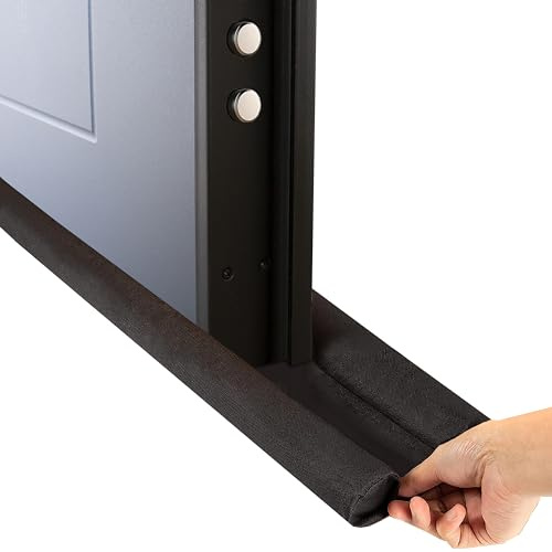 IANTE® Paraspifferi Porta Blindata Ingresso o Porte Interne da 7 a 13 cm, ParaSpifferi Sottoporta Made in Italy, Istruzioni in italiano, Lavabile (Nero)