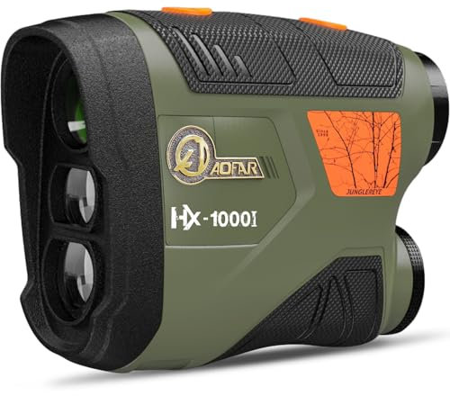 AOFAR HX1000 Entfernungsmesser Jagd & Bogenschießen, 1000Y Winkel- & Horizontalentfernung, Entfernung, Scan und Geschwindigkeitsmodus, kostenlose Batterie-Geschenkpaket, wasserdicht, 6X Vergrößerung
