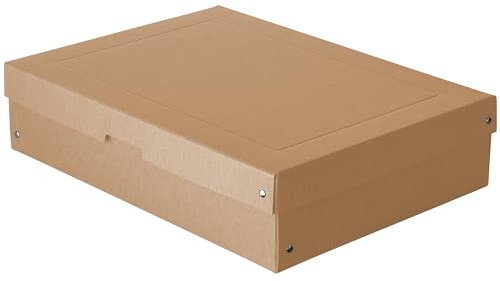 Original Falken PureBox Nature. Made in Germany. 100 mm hoch DIN A3. Aufbewahrungsbox mit Deckel aus stabilem Karton Vegan Geschenkbox Transportbox Schachtel Allzweckbox, Braun