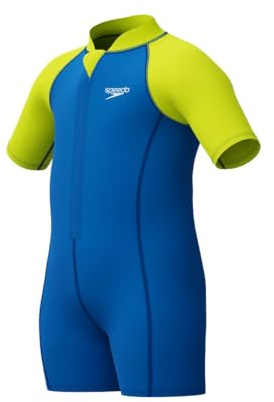 Speedo Learn to Swim Essential Wetsuit Neoprene Suit, Lezioni di Nuoto, Soft Touch, Neoprene Costume da Bagno per Bambino, Turkish Sea, 3 Anni