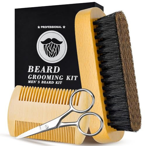 Fathers Day Dad Gifts Beard Brush for Men Him Boyfriend Husband from Wife Mustache Christmas Stocking Stuffers Anniversary Birthday Valentines Day Father's Day