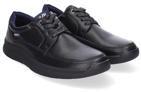 shoes&blues.es 86917 Zapato Casual de Hombre con Plantilla Acolchada, Diseno Elegante, Suela Antideslizante y Cierre de Cordoneras, para Mayor Comodidad. Negro Talla 41