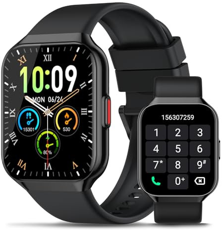Smart Watch for Men Women Answer/Make Calls, 1.96 HD Touch Screen Fitness Watch with Heart Rate/Sleep Monitor, Step Counter, 113+ Sports Activity Trackers, IP68 Waterproof Smartwatch for Android/iOS