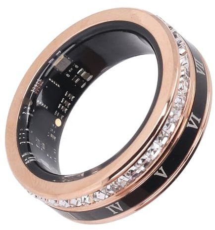 Smart Ring, Fitness Tracking Smart Ring, Smart Ring Health Tracker for Women and Men Water Proof Fitness Tracker for Darings APP, 18mAh Battery, Gold (8)