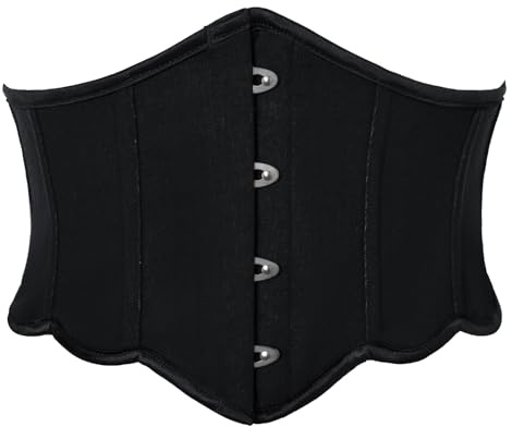 Scarlet Darkness Corset Belt for Women Vintage Renaissance Floral Underbust Corsets, Black, 14