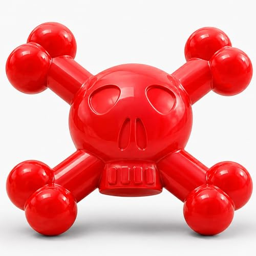 BLESQU Dog Chew Toys for Aggressive Chewers – Indestructible Nylon Bone for Puppy Teething,Tough Chew Toy for Small Dogs, Bacon Flavor and Outdoor Fun, Skull Design