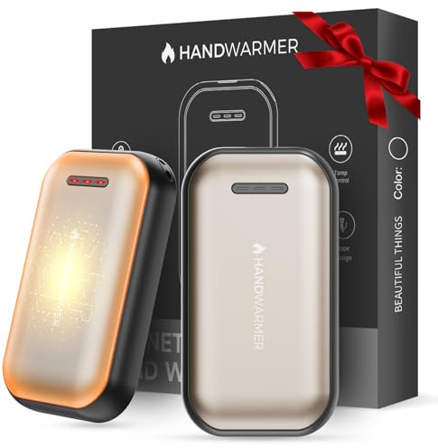 Fitabok Hand Warmers Rechargeable 2 Pack - 6000mAh Magnetic Electric Hand Warmer with 3 Heat Up to 55°C, USB-C Charging, Pocket Heater for Outdoor, Camping, Raynauds, for Mum