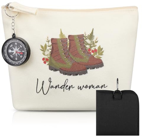 Namalu 4er Set Wandern Geschenke Enthalten Wasserdicht Wetterfest Sitzkissen Outdoor Faltbar Kompass Wundertüte Wander Woman Canvas Tasche Regenponcho Wanderzubehör für Damen(Schwarz,Oxford Komfort)