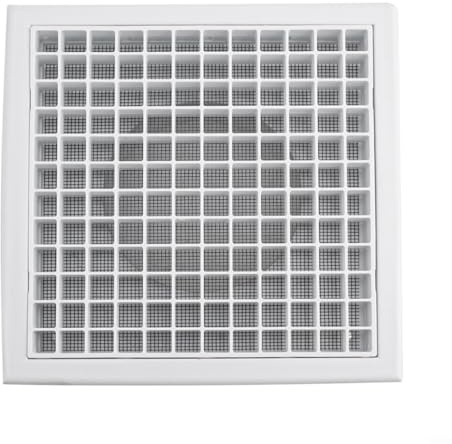 Rejilla de ventilación de montaje en pared y techo con malla de acero resistente y marco de plástico, diseñada para su uso con ventiladores de escape, secadores y flujo de aire general (100)