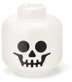 Lego Storage Head Small - Skeleton - Polypropylene Storage Box with Lid for Kids' Toy Storage Stackable Organizer and Fun Storage Solution Toy Box