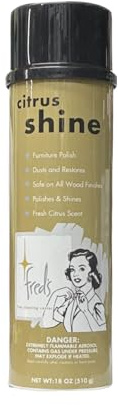 Fred’s Citrus Shine Wax-Free Furniture Polish Foam - Citrus Scent, 18 Ounce for Wood & Lacquer Finishes