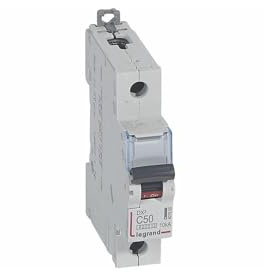 407659 Disjoncteur Unipolaire 50a - 1p Courbe C - 6/10ka - à Vis - Legrand Dx3
