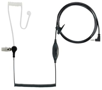 Cobra GA-SV01 Surveillance Headset Microphone with Push to Talk (PTT) button works with Cobra microTalk radios - Black
