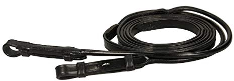 Dyon Zügel Dressurzügel mit rundem Leder vorne, ohne Lederstege, Größe:Full, Farbe:Black