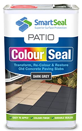Patio ColourSeal - Colour & Restore Old Concrete Paving Slabs, Durable Paint & Sealer - Easy to Apply, Concrete Paint for Patio & Protective Patio Sealer (Dark Grey - 5 L)