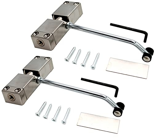 zeng Ferme-porte à ressort en acier inoxydable réglable pour usage résidentiel/commercial, ferme-porte monté en surface (Argenté-2 pièces)