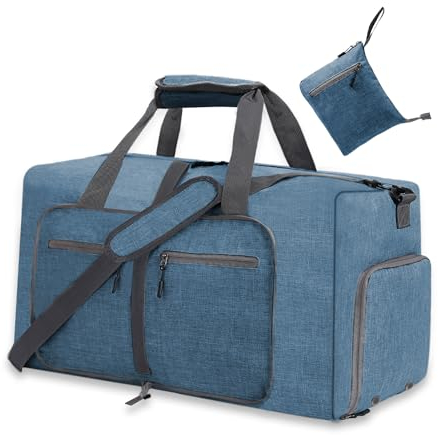 YZK 65L Faltbare Reisetasche Damen Herren, Reisetaschen Groß mit Schuhfach, Travel Duffle Bag Weekender Herren für Reisen, Urlaub Übernachtung, Krankenhaus, Camping