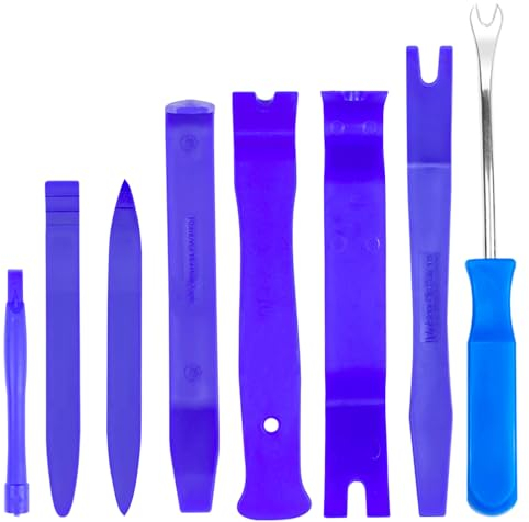 Fousenuk 8 delar verktyg för demontering av bil blå, verktyg för bilpanelsbeslag, installatör Pry plastverktyg för bilstereopanel, tillbehör, dörr bilinstrumentbräda