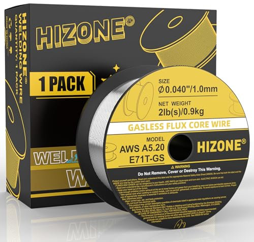 HIZONE Flux Core Welding Wire, E71T-GS .040inch-2lb Gasless Flux-cored MIG Welding Wire, 1-Pack