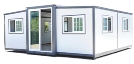 HUGHEARTS Casa Prefabbricata Piccola Portatile 40x20ft, Casa di Plastica Espandibile Mobile per Hotel, Cabina, Ufficio, Guardia, Negozio, Villa