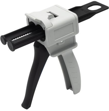 Pistolet Distributeur Époxy 50 ml, AB Pistolett à Colle Poignée Applicateur pour Mélange Colles, Ratio 1:1/1:2, Buse Mélangeuse Statique
