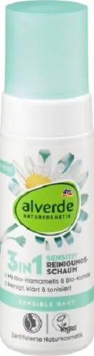Alverde NATURKOSMETIK - Espuma limpiadora 3 en 1 Sensitiv, 150 ml
