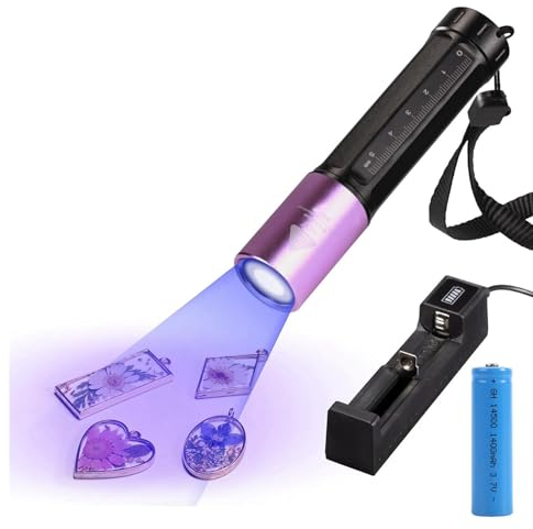 Luz UV para Curado de Resina, Linterna UV de 365 Nm, Luz Negra, LáMpara UV LED de Curado RáPido Impermeable Recargable para Orina de Mascotas