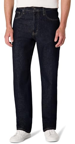 Amazon Essentials Men's Heavyweight Denim Rigid Loose Fit Jeans, 5 Pocket, Generously Proportioned, Rinse, 30W x 32L