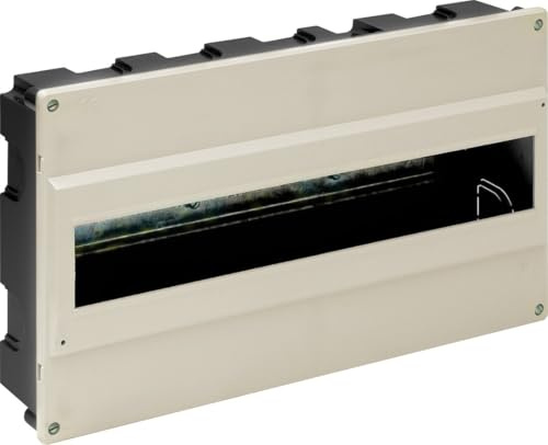 Caja magnética empotrable de 18 elementos, perfecta para organizar y distribuir electricidad en instalaciones. Ideal para optimizar su espacio.