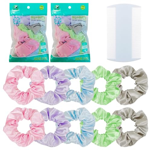 ZOCONE 10 Pezzi Antipidocchi Elastici Capelli Bambina, 5 Colori Prevenzione Pidocchi Elastici per Capelli, Abbinato ai Pidocchi Pettinino