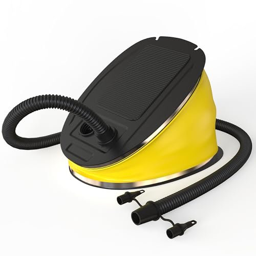 5 Litre Powerful Foot Pump with 2 Nozzles for All Inflatables Lightweight Manual Air Bed Sturdy Compact Foot Pumps Airbed for Inflatables Air Mattress