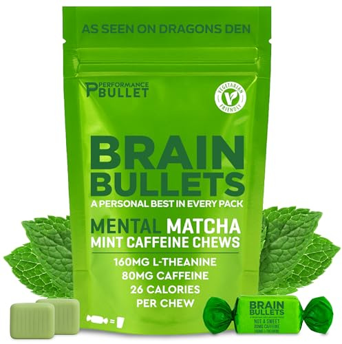 80mg Caffeine & 160mg L-Theanine Chews | Mint Matcha | 40 Servings
