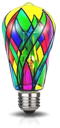 Vitrail Ampoule 4W ST64 LED Ampoule En Verre Peint E26 Base Mosaïque Nuit Lampe Décor À La Maison Romantique Festive Atmosphère