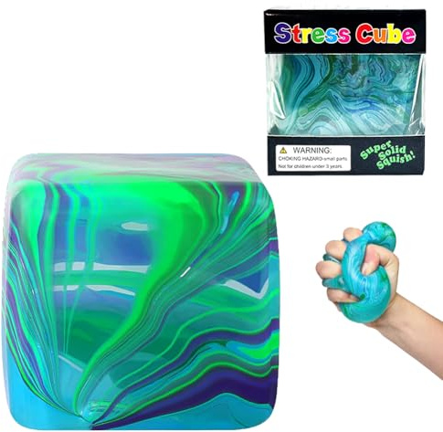 Cube Vert Anti-Stress, Jouet Sensoriel à Presser pour Adultes et Enfants, Cube Malléable Réutilisable à Lente Rémontée pour Anxiété, TDAH, Bureau (1PC)
