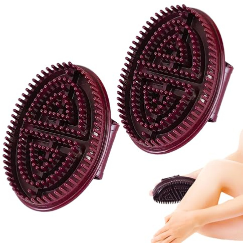 2 Stück Massagebürste Körper,Massagebürste,Gua Sha Körper,Body Gua Sha,Fördert die Durchblutung, Lindert Müdigkeit, Entfernt Feuchtigkeit, Geeignet für den Ganzen(Braun)