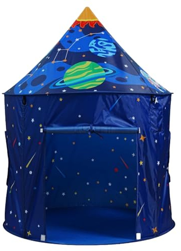 Casa de Juegos de Nave Espacial para niños: Tienda de campaña portátil con Cohetes, Gran Tienda Plegable para niños pequeños para Interior y Exterior, jardín, casa de Aventuras, Espacio imaginativo |