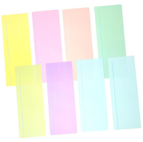 Alipis 8 pièces Marque-pages Guidés PVC Transparent Couleurs Bandes de Lecture pour Garçon Fille et Étudiants Accessoires de Suivi et Aide Compréhension de Texte