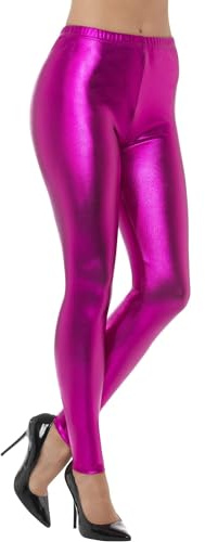 Smiffys 80s Metallic Disco Leggings, Pink Halloween und Karneval