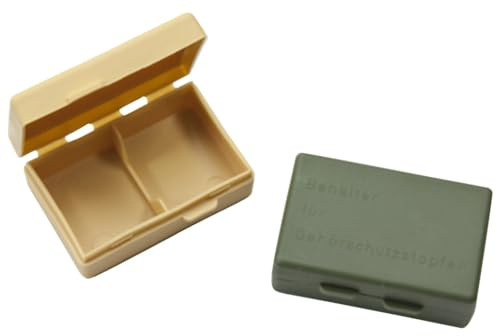 Dönges Aufbewahrungsboxen für Gehörschutzstopfen, sandgelb (Gehörschutzstöpsel Ohrpfropfen) (Pack à 50 Stück)