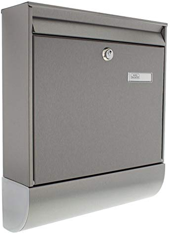 Burg-Wächter Briefkasten mit Zeitungsfach und Namensschild, Rostfreier Edelstahl, Einwurf-Format DIN C4, Inkl. 2 Schlüssel, Borkum-Set 38770 Ni, Edelstahl
